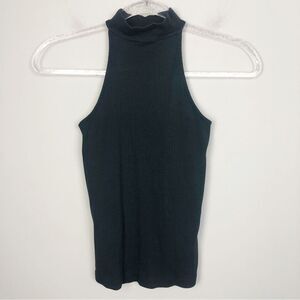 ANTHROPOLOGIE | MAEVE Black Mock Neck Ribbed Sleeveless Top Women’s Size XS